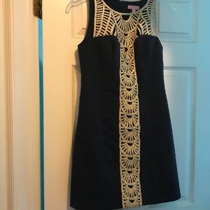 Lilly Pulitzer Navy and Gold Dress